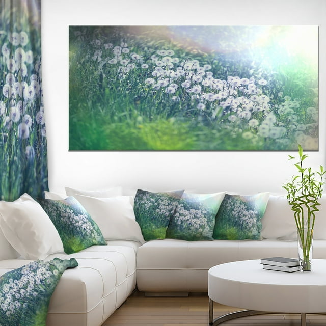 Mountain Plain with Little Flowers - Large Flower Canvas Art Print