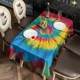 thumbnail image 2 of Colorful Tie Dye Mandala Pattern Rectangle Tablecloth 60"x102",Waterproof Polyester Rectangle Table Cloth, Wipeable Spillproof Polyester Tablecloth for Dining, Camping, Indoor and Outdoor, 2 of 6