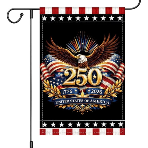 Us 250th Anniversary Garden Flag 1776-2026, 250 Year American Eagle & USA Flag Decorative Banner for Outdoor Yard Patio Porch Memorial Day Independence Day Decor Double-Sided 12 X 18 Inch