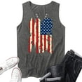 thumbnail image 3 of Uooqdmx 4th of July Tank Tops for Women, Womens Tank Tops Loose Fit, Patriotic Shirts for Women, V Neck Tank Tops for Women, American Flag Tank Top Women, Gray XXL, 3 of 4
