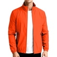 thumbnail image 2 of OIOLOYJM Men's Windproof Jacket Casual Lightweight Quick Dry Windbreaker Outdoor Golf Fashion Hiking Fishing Coat with Zipper Pockets Saffron S, 2 of 5