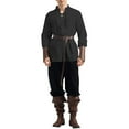 thumbnail image 2 of WTXUE Medieval Clothing Set Clothing Set with Linen Shirt Medieval Shirt Medieval Pants with Ankle Strap Relaxed Fit Pant Suits (Men's) Size S, 2 of 3