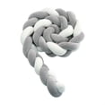 thumbnail image 1 of Baby Crib Bumper - 3 Weave Baby Cushion Snake Braided Bumper Velvet Bed Protector Bumper Nursery for Newborns Bed Room Decor with, Gray and White—4M, 1 of 4
