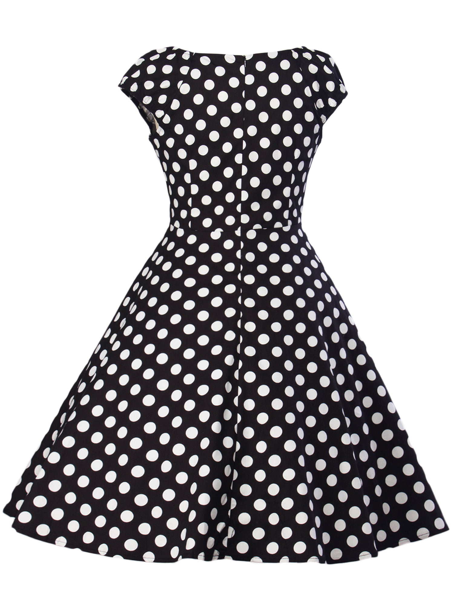 Vintage 1950s Rockabilly Polka Dots Audrey Dress Retro Cocktail Dress