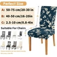 thumbnail image 3 of Oversize Blue Flower Chair Covers for Dining Room Set of 6,Large Stretch Spandex Parsons Chair Slipcovers,Removable Washable Kitchen Chair Seat Cover Protector for Home Party Ceremony Dinner, 3 of 6