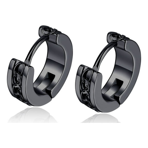 Beaux Bijoux Men's Huggie Hoop Earrings - Stainless Steel Hoop - Hypoallergenic Earrings for Men - Unique Huggie Earrings