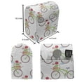 thumbnail image 5 of Geraniums Lounger Chair Bag, Image of Flowers in Basket Carried with Bicycle in Repeating Pattern, High Capacity Storage with Handle Container, Lounger Size, White and Multicolor, by Ambesonne, 5 of 5