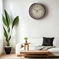 thumbnail image 3 of REGALWOVEN Wall Clocks, Battery Operated Silent Non-Ticking Wall Clock Rustic Style Decorative for Kitchen Living Room Home Office Brown 12 Inch, 3 of 6