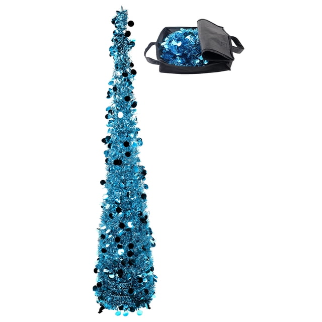 Árbol de Navidad de oropel azul claro Top Treasures 5 pies
