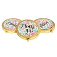 thumbnail image 4 of Koyal Wholesale Compact Mirror Flower Girl Wedding Gift, Gold, Tea Party Pink Floral Flowers, 1-Pack, 4 of 5