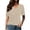 Beige, variant on Women's Half Sleeve Shirts V Neck Tops Elbow Length Loose Fit Straight Hem T Shirts Casual Summer Tees,Color:Green,Size:L