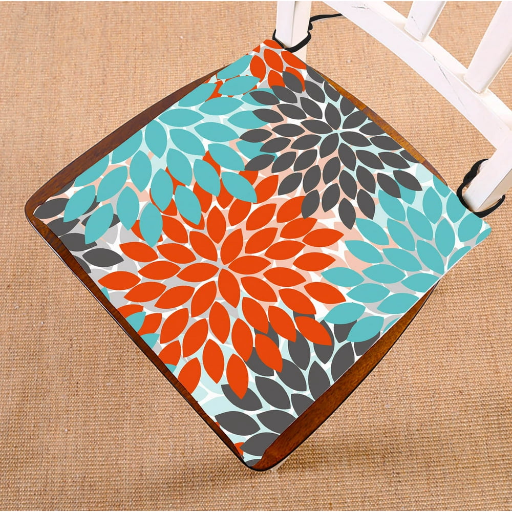 GCKG Multicolor Dahlia Floral Chair Cushion,Multicolor Dahlia Floral