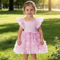 thumbnail image 2 of Shadoumai Girls Dresses Size 5 Delicate Baby Girls Dress With Overlay And Netting Bodice Elegant Romper For, 2 of 5
