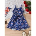 thumbnail image 3 of Yunliwuli Kids Girl 4th of July Jumpsuit Summer Star Print Sleeveless Romper Shorts with Belt for Newborn Toddler Cute Clothes, 3 of 9