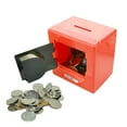 Red Plastic Piggy Bank Safe Shape Safe Coin Savings Bank Piggy Bank