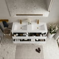 thumbnail image 2 of 60" Vanity Sink, Stone Resin Countertop, Soft Close, Glossy White, Neatly Organize Essentials 24v15-60dgw Bathroom Storage Cabinet With Modern, 2 of 7