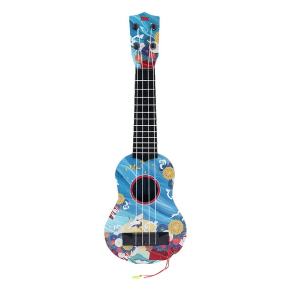 SIYTUAU Kids Mini Guitar Toy Playable Soprano Ukulele Blue Plastic Learn Tuning Musical Enlightenmen Instrument For Beginners Ukulele Toy Blue