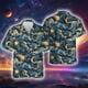 thumbnail image 2 of Camisa hawaiana con estampado 3D de estrellas abstractas y luna para hombre y mujer, blusa hawaiana de manga corta con solapa y estampado de planetas espaciales de estilo Harajuku, 2 of 5