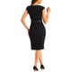 thumbnail image 3 of Vestido de oficina INSPIRE CHIC para mujer, con mangas cortas, elegante, con cinturón, vestido ajustado, color negro, 3 of 6