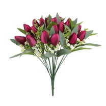 Artificial Tulip Bush Artificial Silk Flowers Faux Tulip Flowers with Long Stem Realistic Fake Flowers for Spring Easter Home Kitchen Wedding Bouquet Valentine's Day Gift Decorations