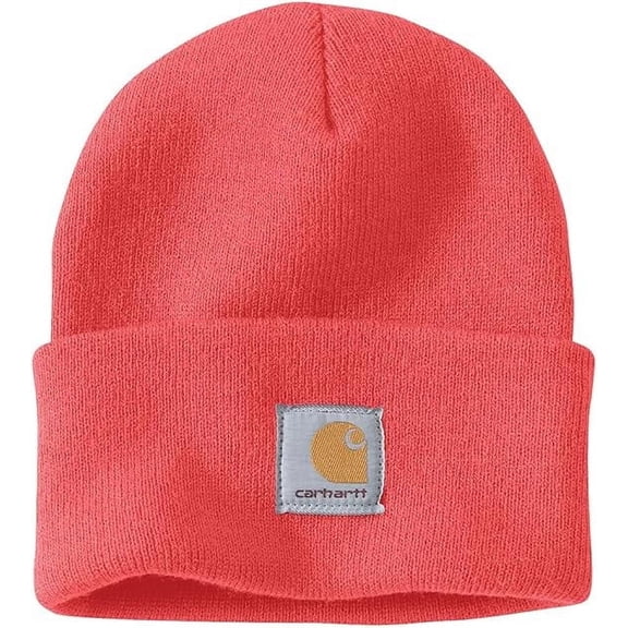 Carhartt Men's Knit Cuffed Beanie, Coral Glow