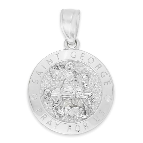 925 Sterling Silver Saint George Pendant - Religious Medalion, Catholic Jewelry Gifts for Women