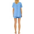 thumbnail image 7 of GESJQFZ Women Spliced Pleat Solid Color V Neck Pajama Shorts Nightwear Set, 7 of 7