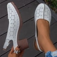 thumbnail image 6 of NOKIO Women's V𝗂ntage Chun𝗄𝗒 Sandals Adjustable Slingback S𝗅ip On Slippers Hollow Summer Outdoor Ladies Shoes Closed Toe Breathable Sandalias de Mujer, 6 of 7