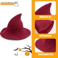 thumbnail image 4 of Sombrero de bruja Leuceiy Halloween de lana para mujer, ala ancha, 4 of 7