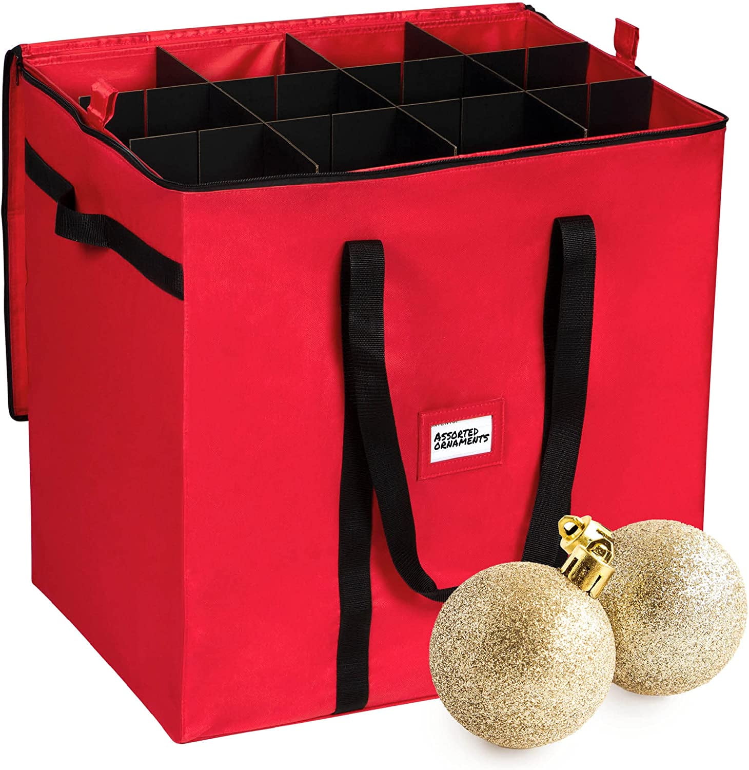 store-5399 Christmas Ornament Storage Box - Christmas Decor Storage Containers - Store Up to 80- 3” Holiday Ornaments 600D to Protect and Store Ornaments Décor.