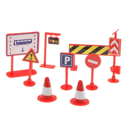 9 pieces Kids Traffic Signs Kid Children's Educational Toy for Traffic ...