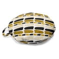 thumbnail image 1 of Abstract Round Floor Cushion with Handle, Tricolor Vertical Stone Like Motifs Rhythmic Print, Decorative Pillow for Living Room & Dorms, 18" Round, Coffee Grey, by Ambesonne, 1 of 4