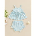 thumbnail image 3 of Suealasg Baby Girl Clothes 3 6 12 18 Months Infant Sleeveless Bow Daisy Print Tank Tops + Ruffle Shorts Set Newborn Girl Summer 2Pcs Outfits, 3 of 7