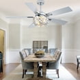 thumbnail image 4 of Bella Depot 52" Modern Silver Crystal Ceiling Fan 6-Speed Reversible with Light and Remote Control, 4 of 11