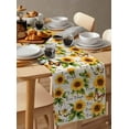 thumbnail image 3 of Sunflower Burlap Cotton Table Runner 13x70 Inches Long, Summer Botanical Vintage Spring Floral Butterfly Farmhouse Table Runners, Outdoor Dining Tablecloths Decor for Baby Shower/Party/Wedding, 3 of 6