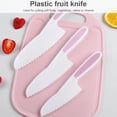 thumbnail image 2 of Fruits Slicer Plastic Kids Vegetable Cakes Cutlery Bread Lettuce Salad Cooking Tableware, Pink, 3Pcs, 2 of 7