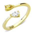 thumbnail image 1 of Alamode TK3586-6 Bague en Acier Inoxydable Or IP pour Femmes avec CZ de Qualité AAA en Topaze - Taille 6, 1 of 1