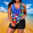 thumbnail image 2 of RXMEKW Plus Size Swim Top for Women with Built-In Bralette, Adjustable Straps and Split Back Design, Matching Bottoms Included, for Pool and Beach, 2 of 7