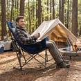 thumbnail image 6 of Sunnyfeel Oversized Folding Rocking Camping Chair Blue Fully Padded Patio Chair Camp Outdoor Rocker High Back Portable Lawn Recliner with Side Pocket Camp Rocker for Adults Heavy Duty 500 LBS, 6 of 9