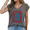 Dark Gray, variant on Cozymy Womens Blue Minimal Sea Fish Print V Neck Short Sleeve T-Shirt S-5XL Casual Daily Wear Soft Tops