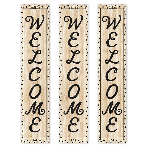 Creative Teaching Press Black, White, and Wood Welcome Banner, 8" x 39", Pack of 3