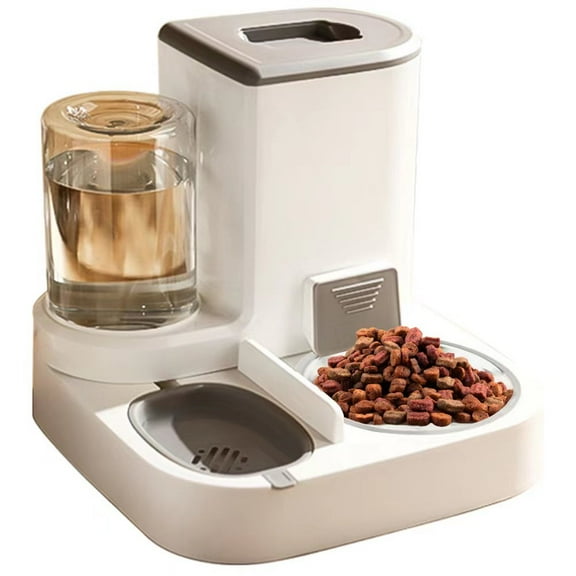 Automatic Pet Feeder and Water Dispenser Set, 2.2L Pet Feeder for Small To Medium Dog Cat, Dry and Wet Zoning, 360 Degree Preservation, Food and Water Dispenser for Dog Cat