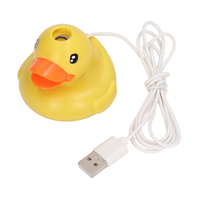 Humidificador de aire con forma de pato amarillo, minidifusor de aromaterapia flotante, purificador de aire USB portátil.