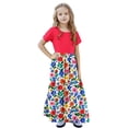thumbnail image 6 of SGFCWSX Girls Short Sleeve Maxi Dress Kids Graphic Print Crewneck Summer A-Line Dress with Pockets for Casual Wear Red Size 7-8 Years, 6 of 8