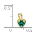 thumbnail image 4 of 14k Yellow Gold 14ky May Synthetic Birthstone Heart Charm Pendant, 4 of 4