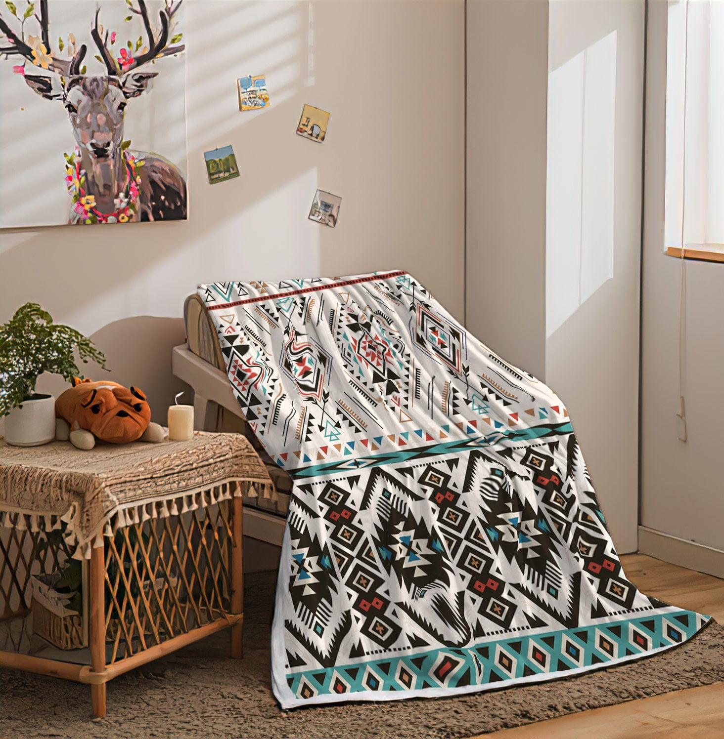 Southwest aztec blanket deals