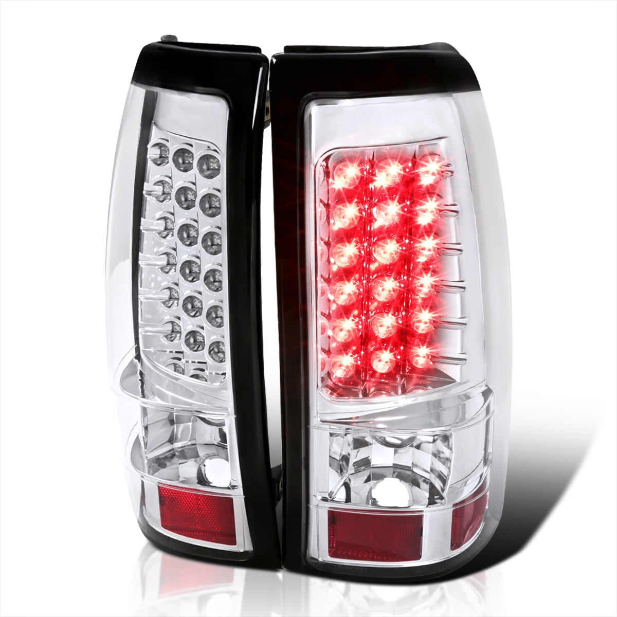 Spec-D Tuning Chrome Housing Clear Lens LED Tail Lights Compatible with