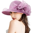 thumbnail image 2 of Organza Fascinator Hat for Women - Derby Cocktail Tea Party Sun Hat Wedding Bridal Flower Church Hat, 2 of 5