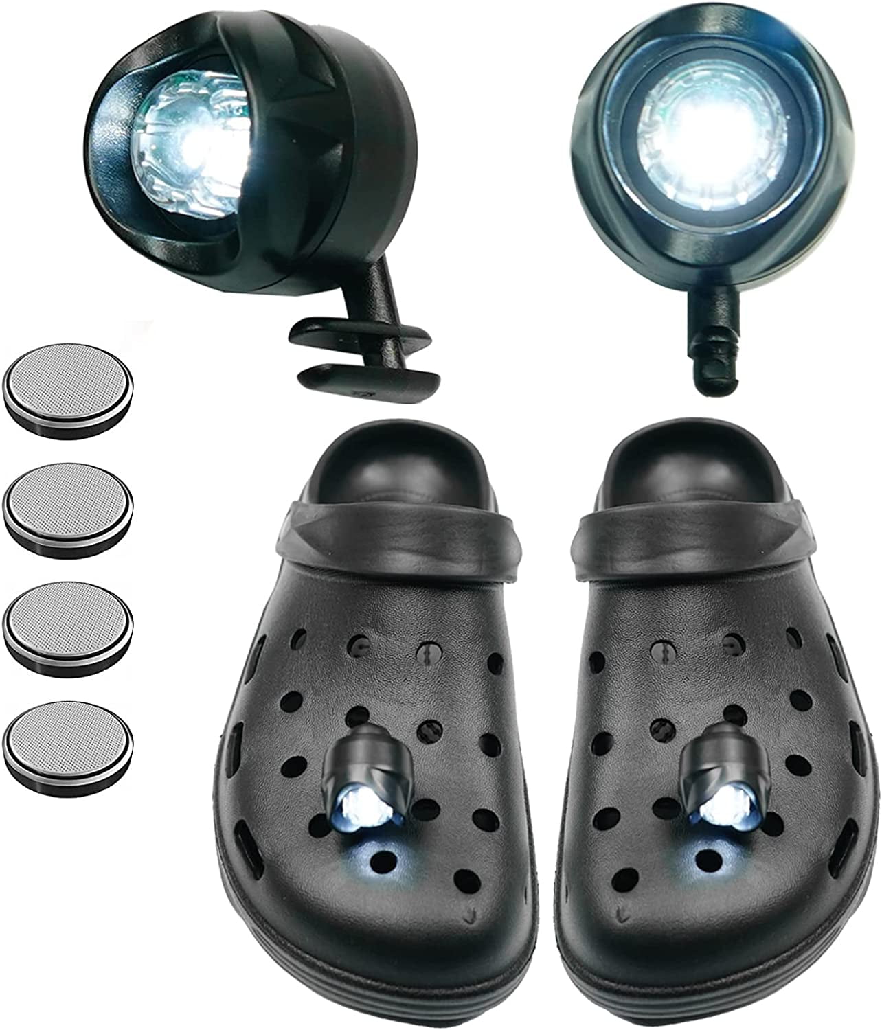 dix-rainbow 2Pcs Croc Lights,Croc Headlights IPX5 Waterproof Shoes with ...
