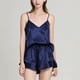 thumbnail image 2 of Gibobby Conjunto de pijama Conjunto de ropa de de dos piezas con cuello en V de seda para mujer(Marina,XL), 2 of 3